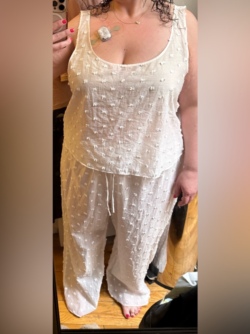 J.Crew White Lightweight Scoop Neck Coverup Top and Pant set